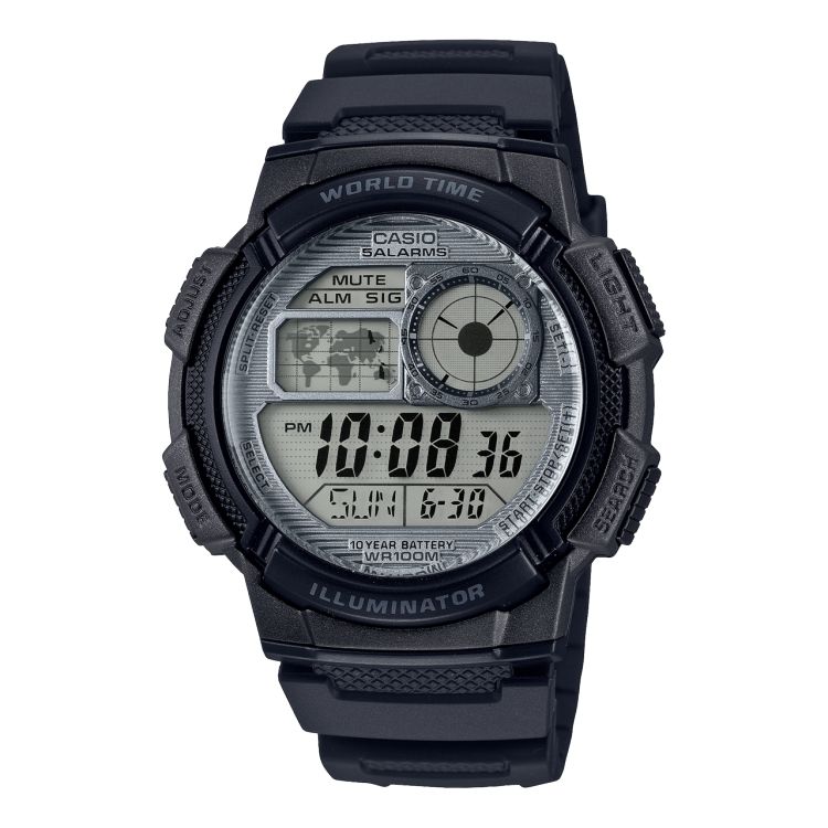 Black Casio Illuminator Digital AE1000W-7AV Men\'s Casio | YUBNOK-907