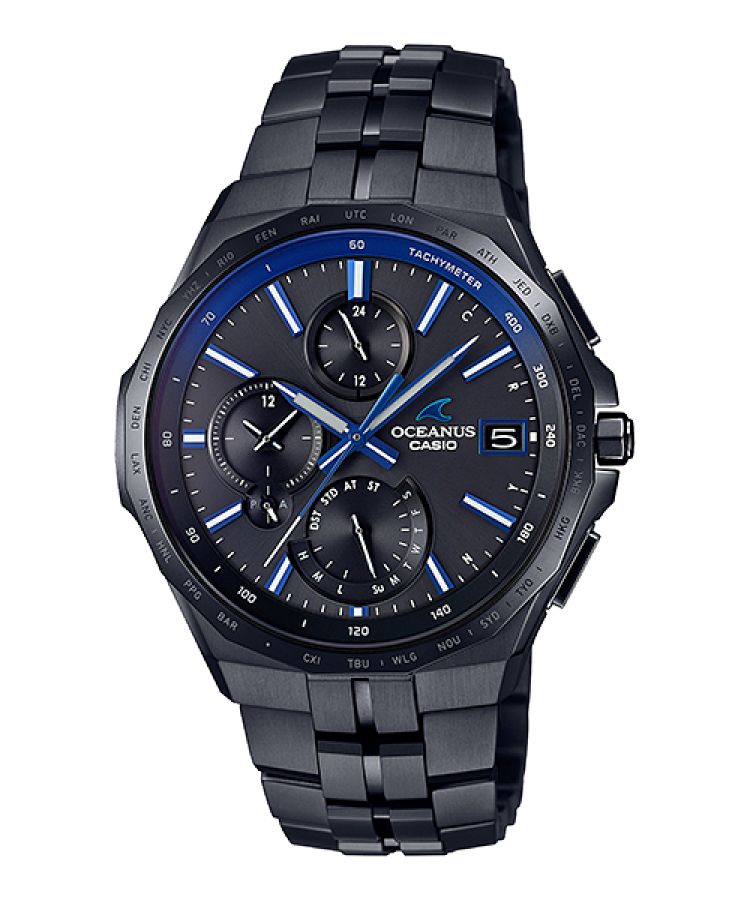 Black Casio OCWS5000B-1A Men\'s Oceanus | FLRDWB-316