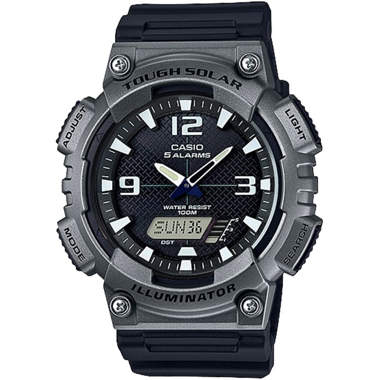 Black Dark Grey Casio Analog-Digital AQS810W-1A4V Men\'s Casio | BTNIJQ-916