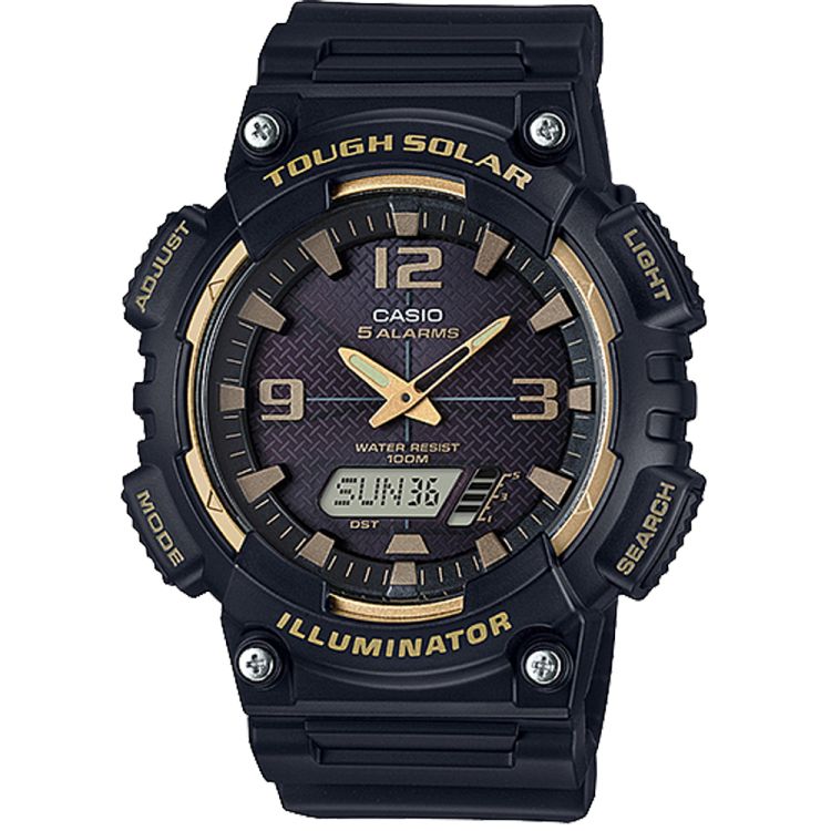 Black Gold Casio Analog-Digital AQS810W-1A3V Men\'s Casio | NMBWDG-514