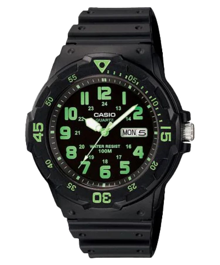 Black Green Casio Analog MRW200H-3BV Men\'s Casio | BNFLQZ-845