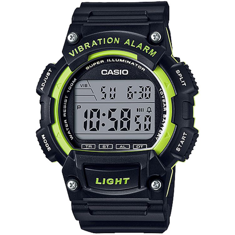 Black / Green Casio Digital W736H-3AV Men\'s Casio | VPLSIW-081