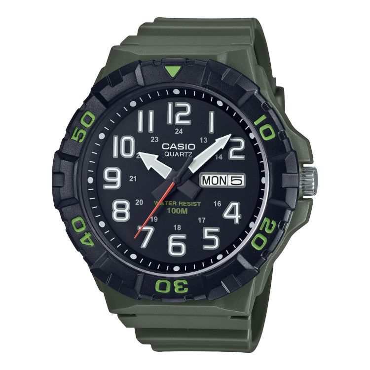 Black Green Casio Hunter Analog MRW210H-3AV Men\'s Casio | ZPDNJS-650