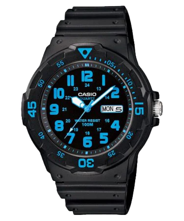 Black Light Blue Casio Analog MRW200H-2BV Men\'s Casio | JHMNRG-941