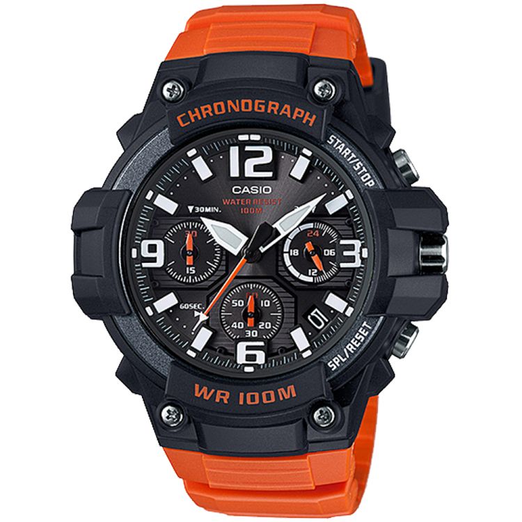 Black Orange Casio Analog MCW100H-4AV Men\'s Casio | ETXKCV-261