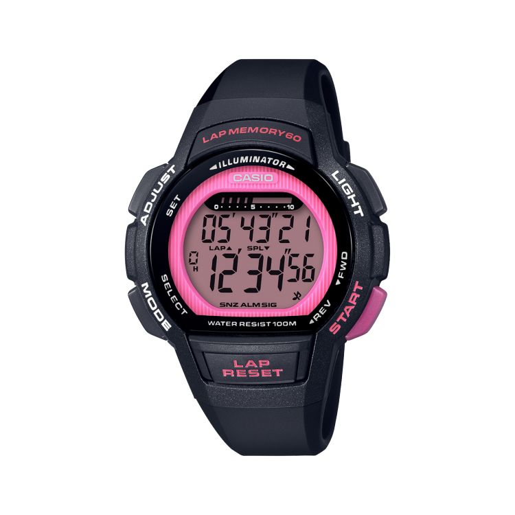 Black Pink Casio Digital Running LWS1000H-4AV Women\'s Casio | RDPWHN-061