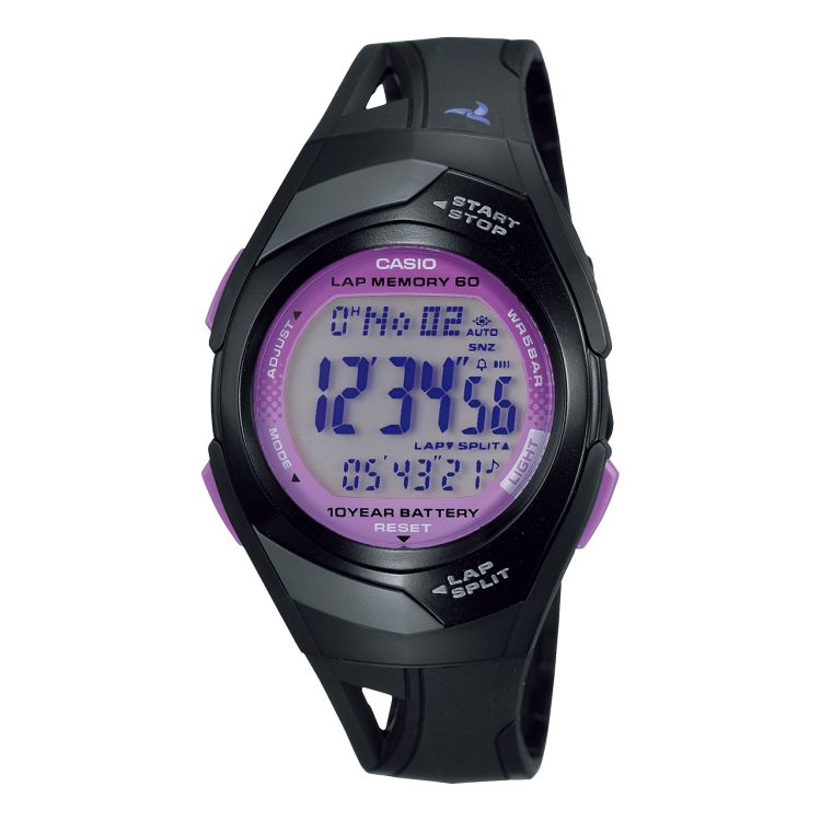 Black Purple Casio Digital Eco-friendly Runners STR300-1C Women\'s Casio | MXLWIC-096