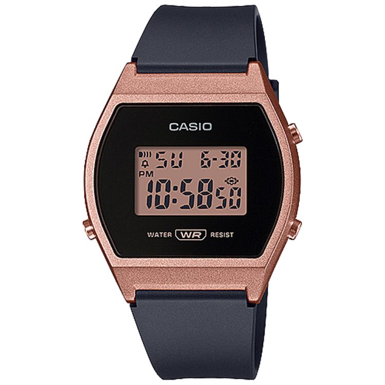 Black Rose Gold Casio Digital LW204-1A Men\'s Casio | ISBYRW-360