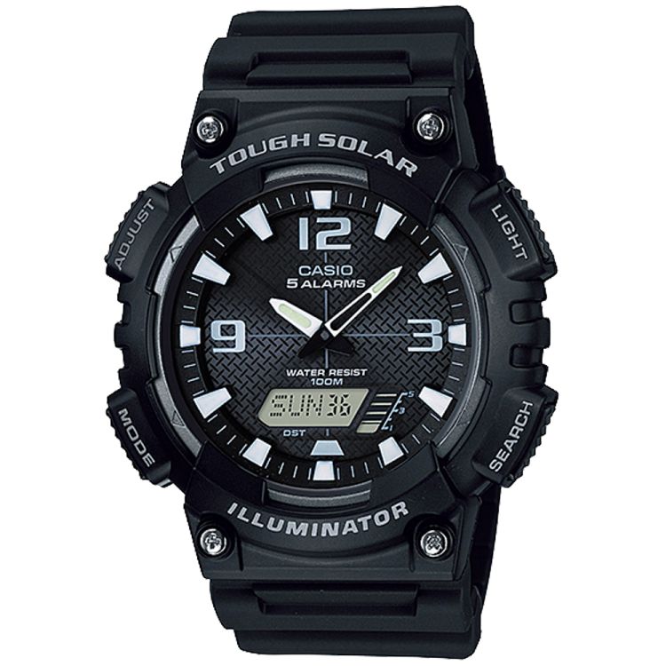 Black White Casio Analog-Digital AQS810W-1AV Men\'s Casio | RYHJGI-187