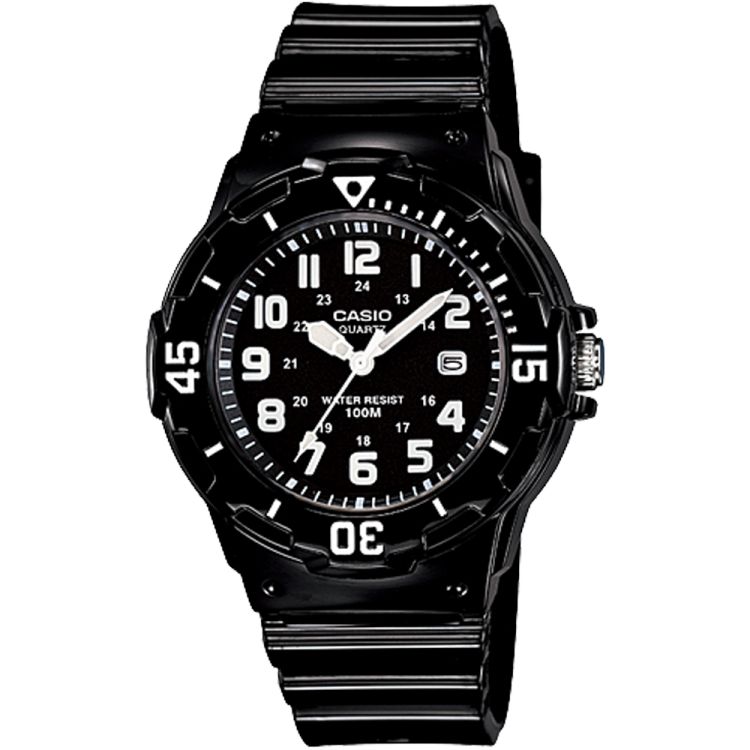 Black White Casio Analog LRW200H-1BV Men\'s Casio | OVSWBQ-612