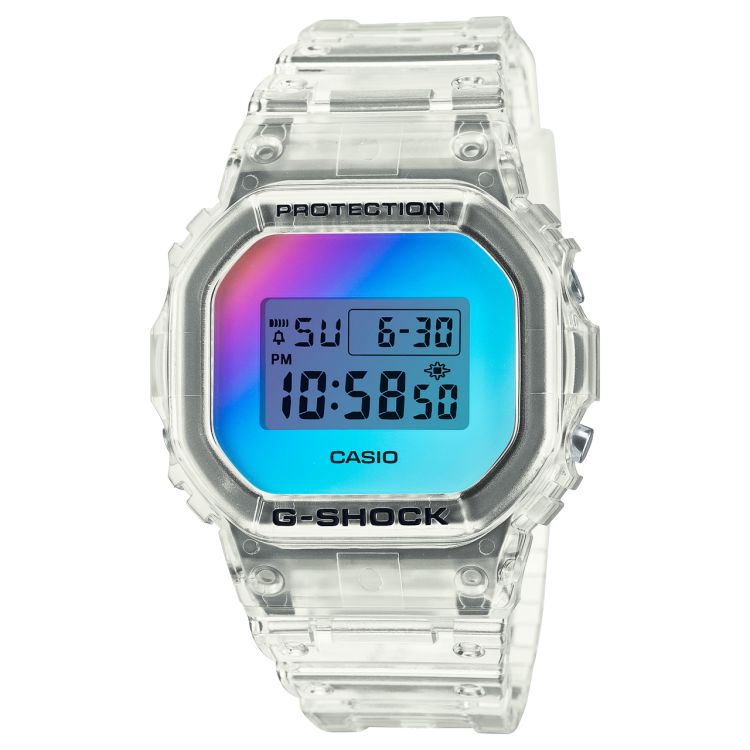 Casio Transparent Digital DW5600SRS-7 Men\'s G-shock | GTWXRO-521