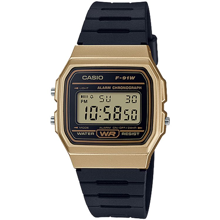 Gold Black Casio Digital F91WM-9A Men\'s Casio | DVMRAH-869