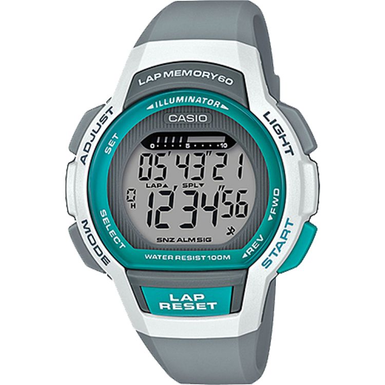 Green Grey Casio Gray Digital LWS1000H-8AV Women\'s Casio | XGMUWC-416