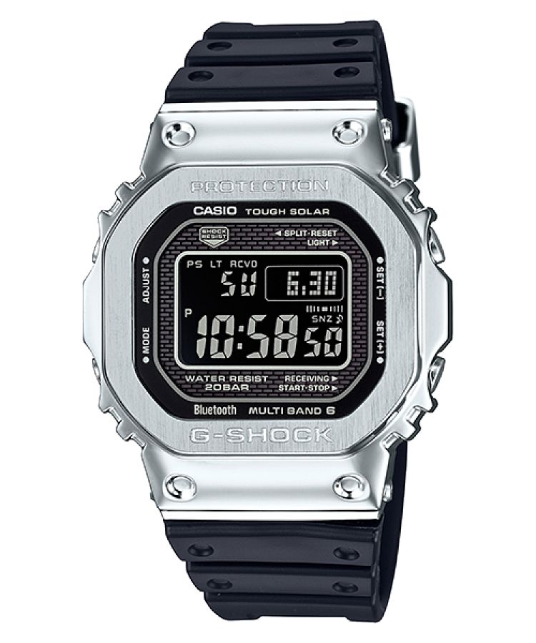 Grey Casio Digital Stainless Steel Bluetooth GMWB5000-1 Men\'s G-shock | UDCAWV-169