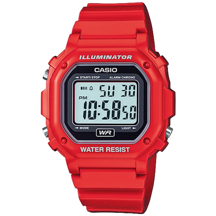 Light Red Casio Bright Digital F108WHC-4A Men\'s Casio | JQKTEU-021