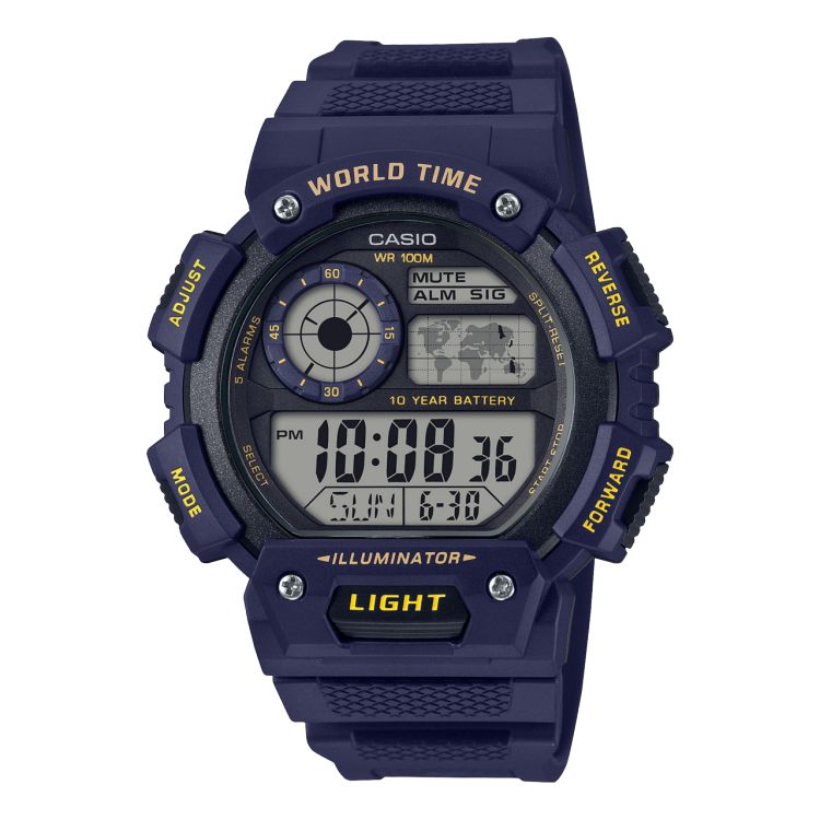 Navy Blue Casio Illuminator Digital AE1400WH-2AV Men\'s Casio | NBWYPE-350