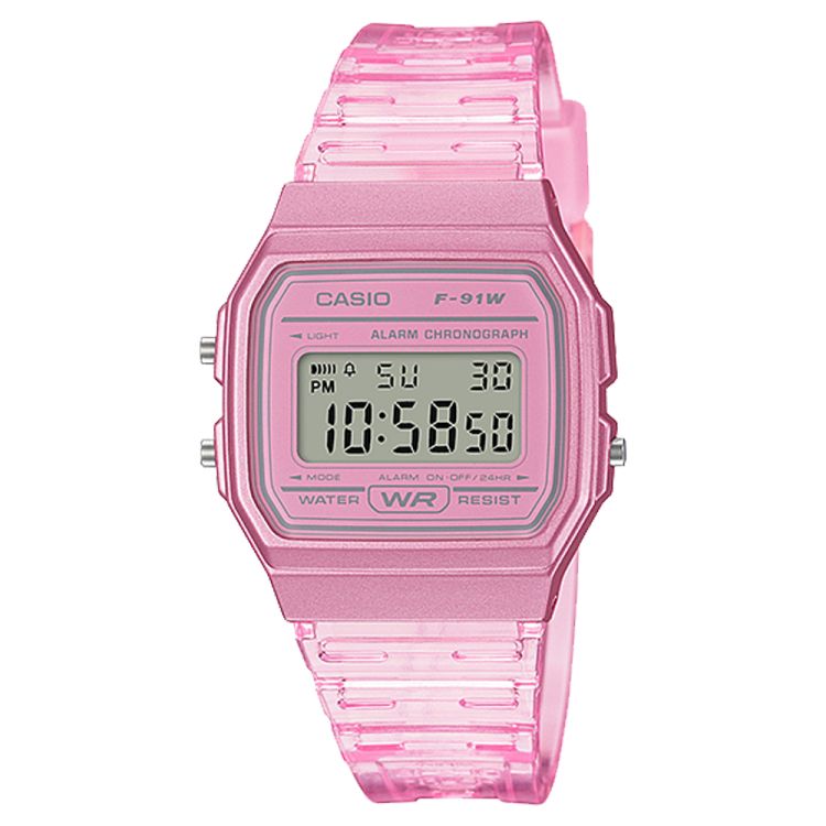 Pink Casio Translucent Digital F91WS-4 Men\'s Casio | APBWCQ-165