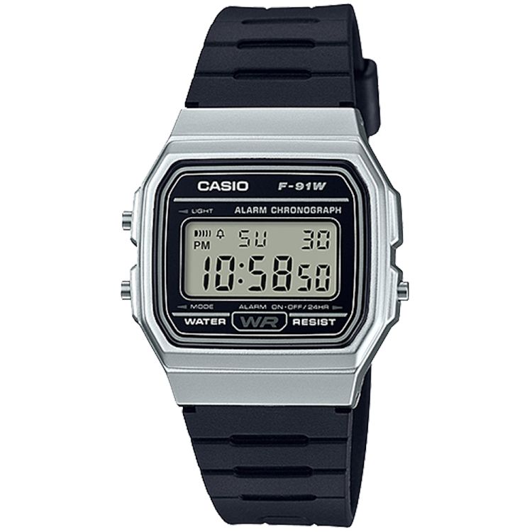 Silver Black Casio Digital F91WM-7A Men\'s Casio | UNBWJZ-036