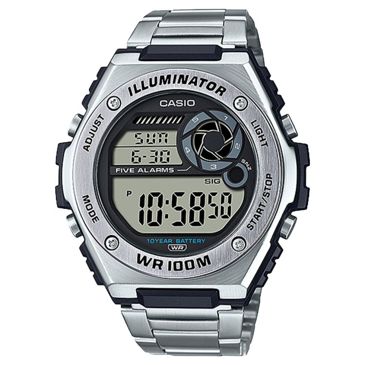 Silver Casio Digital MWD100HD-1AV Men\'s Casio | IBOGKQ-964