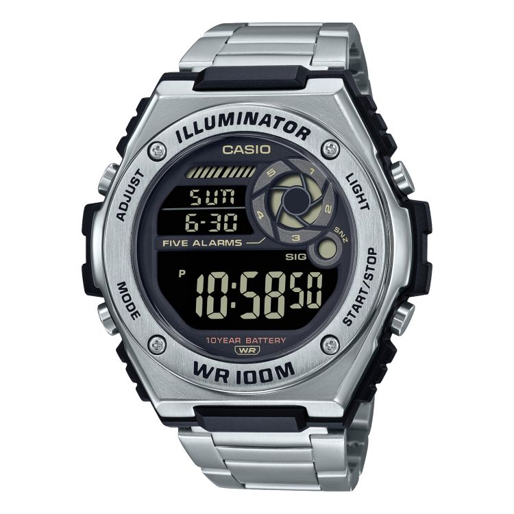 Silver Casio Digital MWD100HD-1BV Men\'s Casio | UIQVMS-471