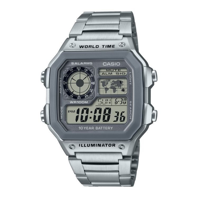 Silver Casio Illuminator Digital AE1200WHD7AV Men\'s Casio | JSXBCU-536