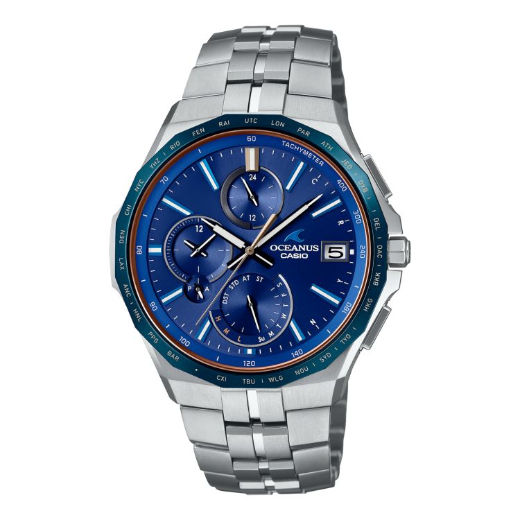 Silver Casio Manta OCWS5000F-2A Men\'s Oceanus | CXBAGY-807