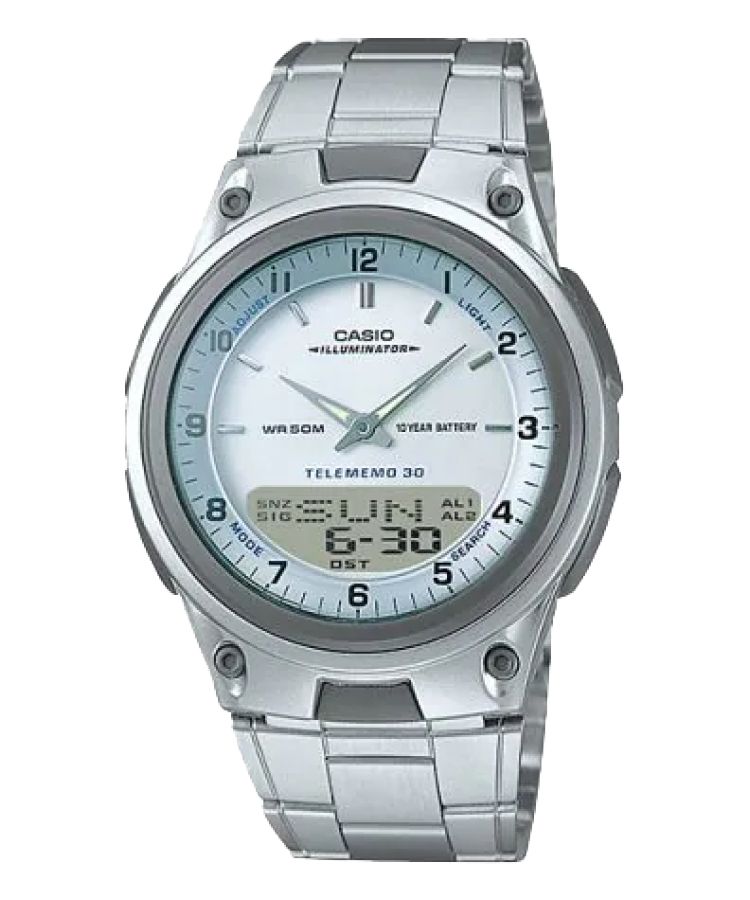 Silver Grey Casio Analog-Digital Stainless Steel AW80D-7AV Men\'s Casio | JBLNQY-405