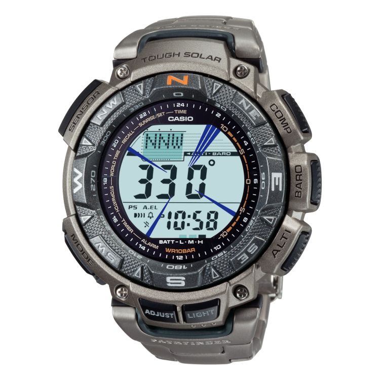 Titanium Casio PAG240T-7 Men\'s Pro Trek | VFBCHZ-351