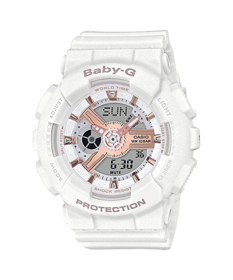 White Casio BA110RG-7A Women\'s Baby-G | VHYOMX-689