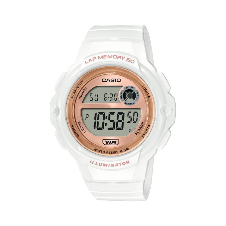 White Gold Casio Digital LWS1200H-7A2V Women\'s Casio | DRVBOY-185