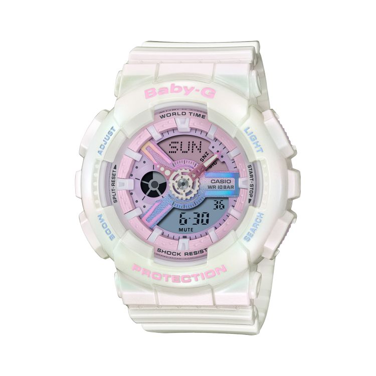 White / Pink Casio Face BA110PL-7A1 Women\'s Baby-G | OMDUXH-476