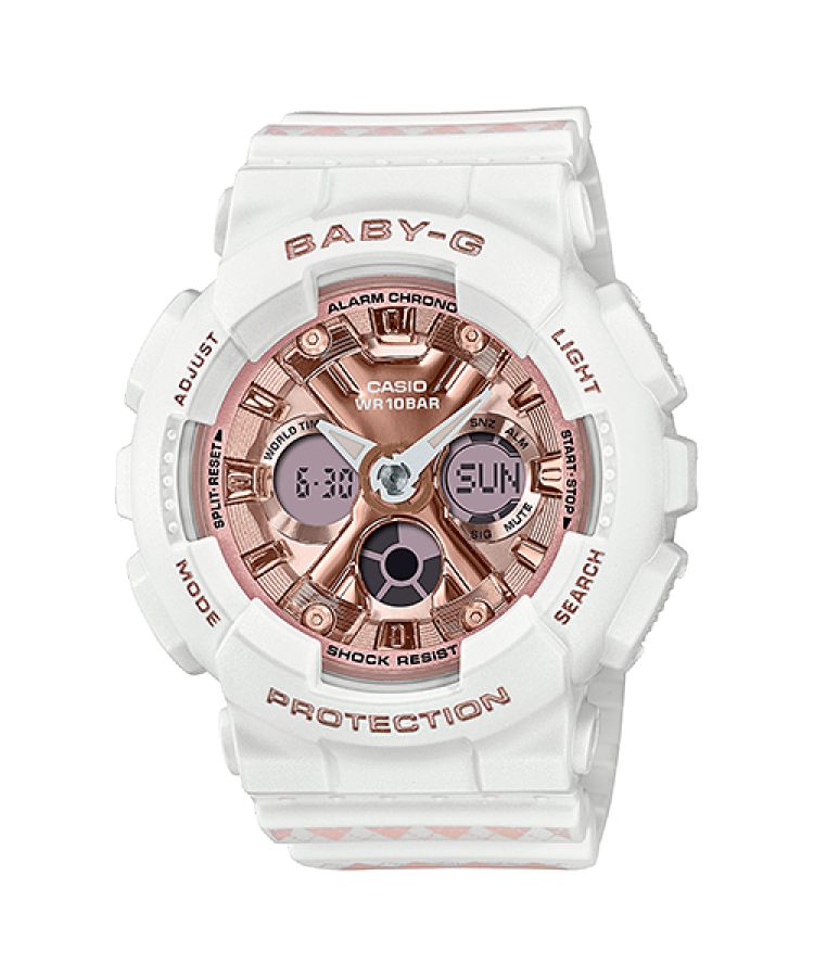 White / Rose Gold Casio BA130SP-7A Women\'s Baby-G | GFCXSL-824