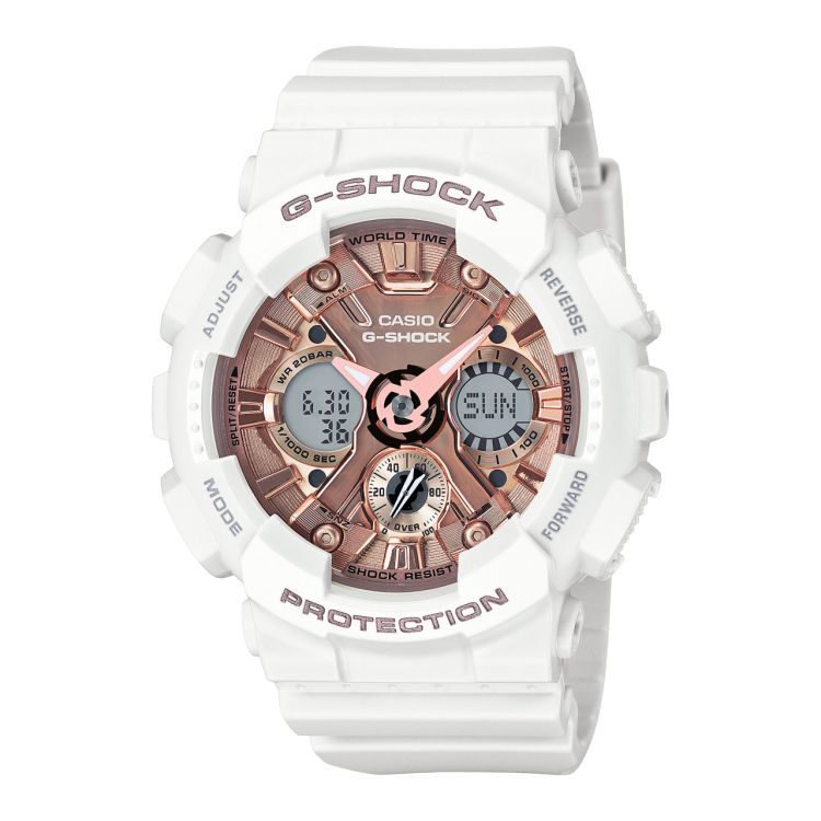 White Rose Gold Casio Casual GMAS120MF-7A2 Women\'s G-shock | QVMHAD-340